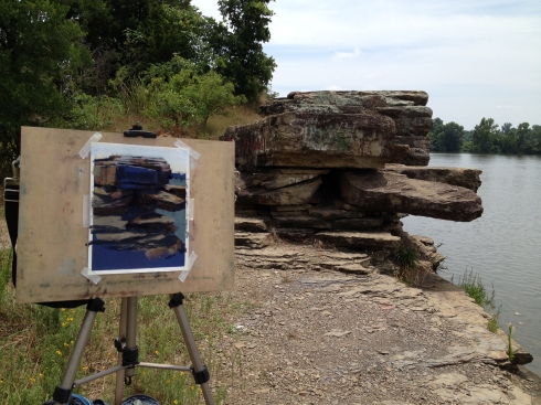 At Wilson's Rock, an outcropping along the Arkansas river in eastern Oklahoma. 